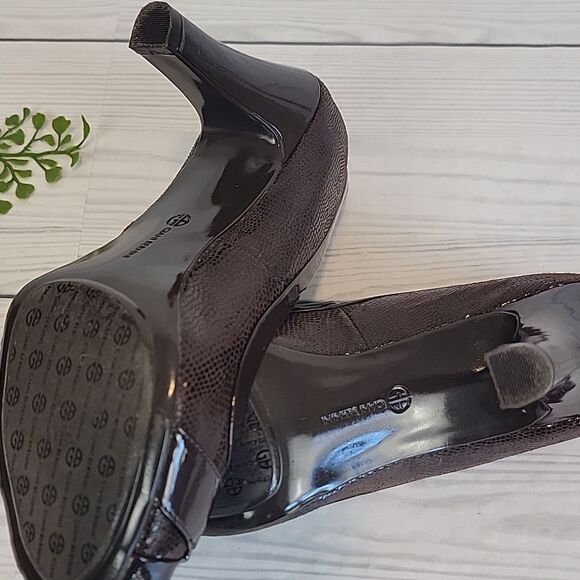 Giani Bernini Simone Peep Toe Faux Snakeskin Heels Womens Size 9M - Picture 10 of 11